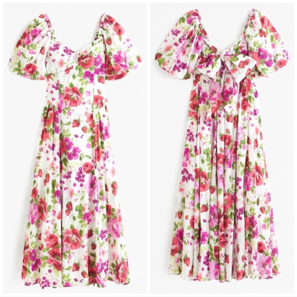 Abercrombie & Fitch Hardware Drama Puff Sleeve Dress - Picture 2 of 8